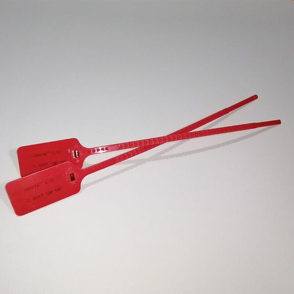 

Off Shoe Zip Tie Red Black Font Strap OW Tag Plastic Buckle Virgial Designer OW Red C.2017