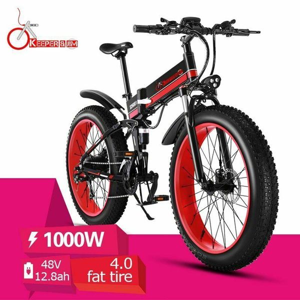 

electric bike 26 inch 48v 1000w fat tire mountain snow ebike folding electric
