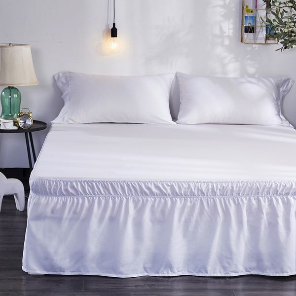 

l home queen size bed skirt white bed shirts without surface elastic band single queen king easy on/easy off skirt