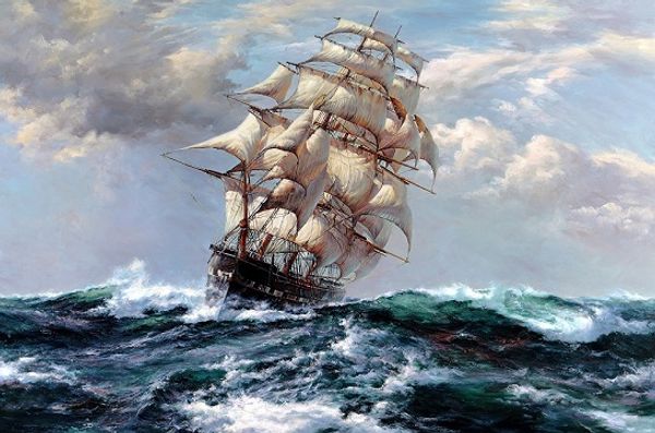 

корабль на море верхнее качество ручной росписью / hd печати морской пейзаж art картина маслом на холсте для домашнего декора, mulit размеры