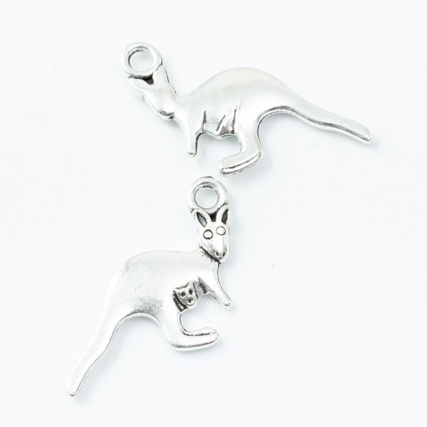 

100pcs 27*12mm vintage tibetan silver animal kangaroo charms antique metal pendants for bracelet necklace earring diy jewelry, Bronze;silver