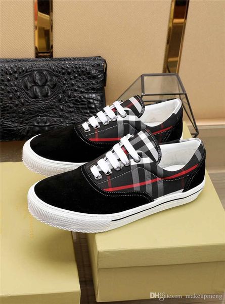

2020burberry salmond check detail leather sneakers nude trainer sneakers sneaker shoes with original box, Blue;gray