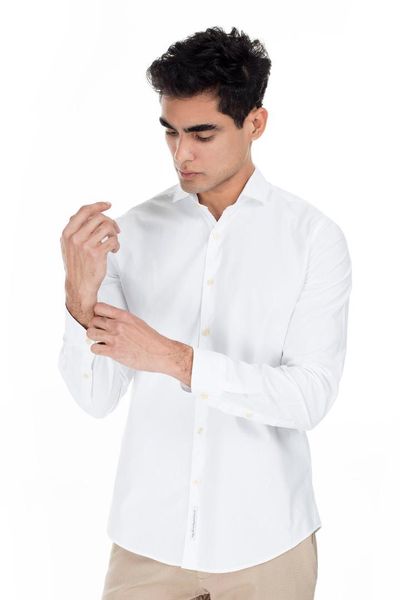 

lufian glencoe slim fit shirt male shirt 112010093, White;black