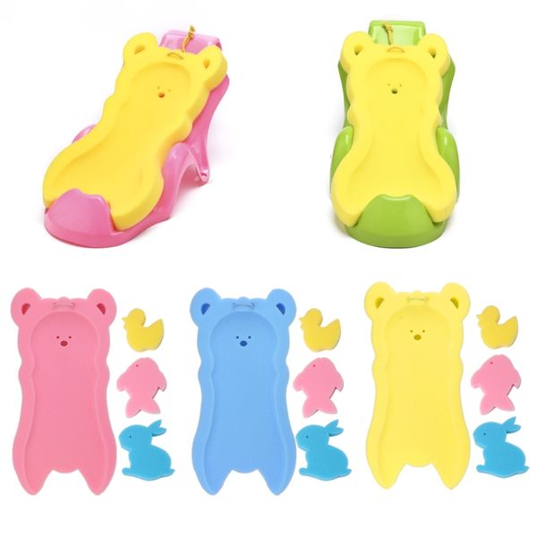 

soft newborn anti-slip sponge pad baby bath tub bathing pad infant shower bath mat baby care bath sponges presented