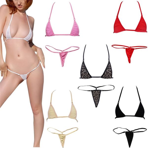 

micro mini bikini set women erotic transparent swimwear bathing suit tiny g-string thong bikinis beachwear