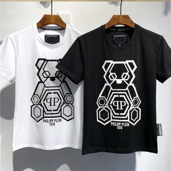 

2020 luxury men's t-shirt casual o-neck slim men's t-shirt fashion summer brand short sleeve men's clothing k7, White;black