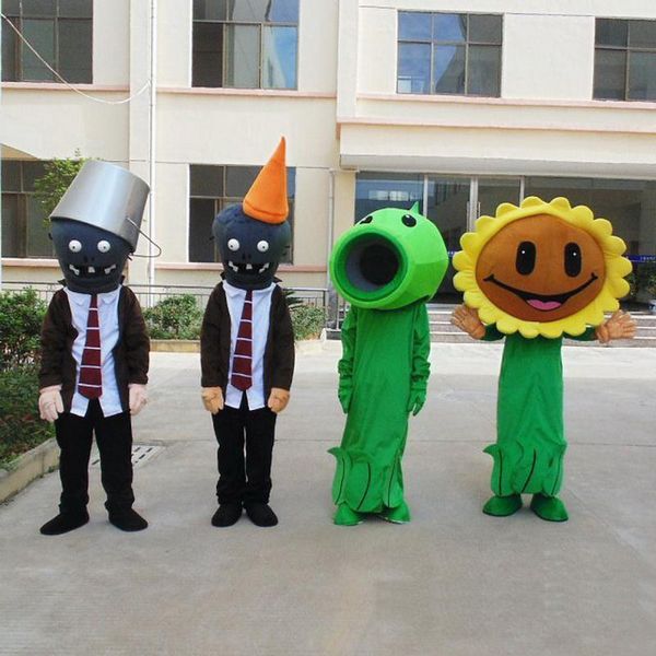 2019 de alta qualidade EVA Material Capacete Plantas trajes da mascote zumbi Crayon Cartoon vestuário festa de aniversário masquerade