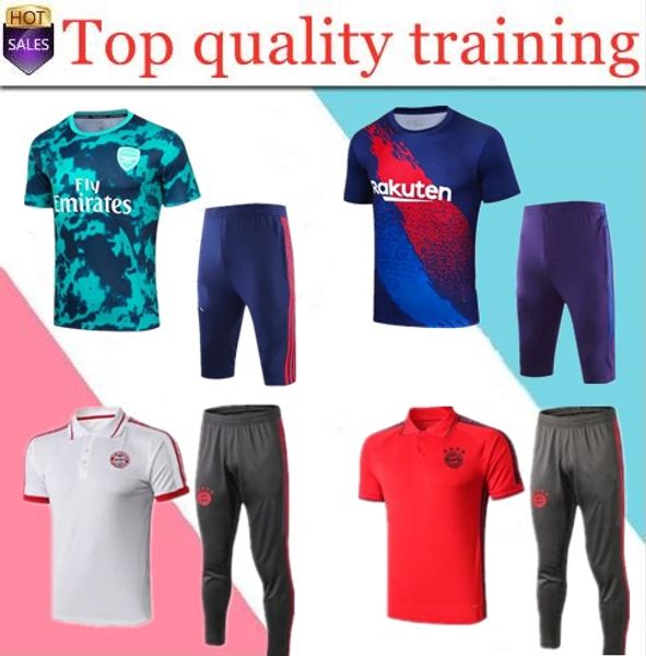 

19 20 Мюнхен рубашка с коротким рукавом брюки футбольный тренировочный костюм 2019 2020Messi с коротким рукавом тренировочный костюм рубашки футбольная рубашка треки