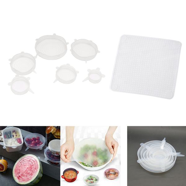 

10pcs/set silicone stretch lids reusable non-toxic silicon gel seal cover