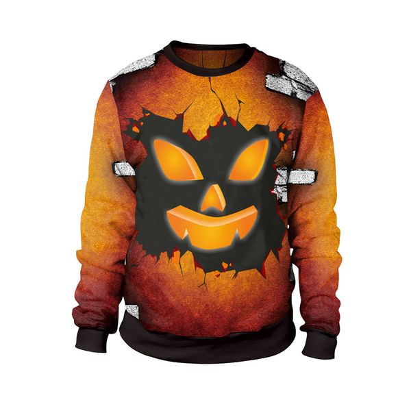 

scary halloween pullovers mens casual lover 3d print party long sleeve hoodies men nohoodie blouse sweatershirt men, Black