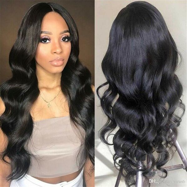 

lace wig pre-plucked hairline with baby hair brazilian virgin hair body wave wigs for black women