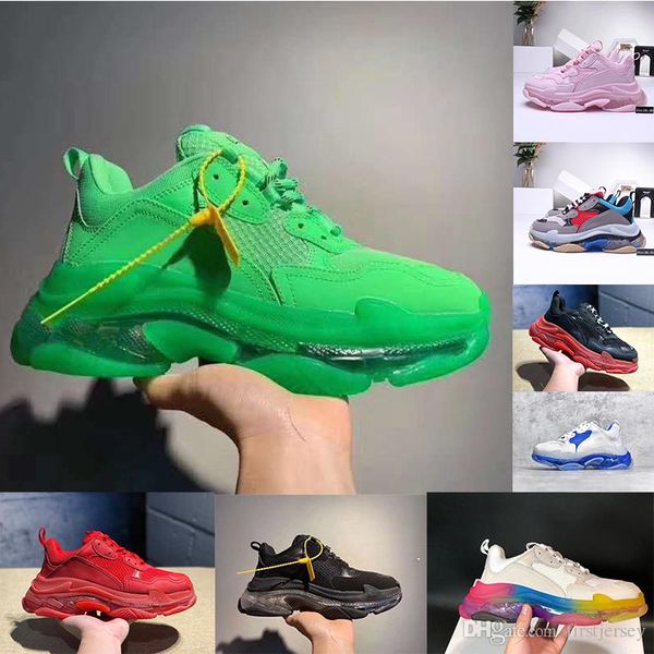 

women men luxury dad casual shoes triple s crystal bottom leisure running sneakers for men vintage old grandpa sport trainer 36-45