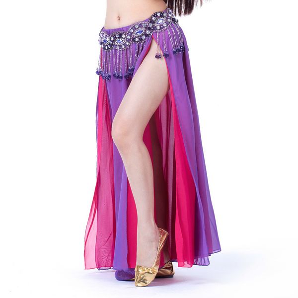 

chiffon skirt belly dance skirt dance belly stage performance show bellydance dancing, Black;red