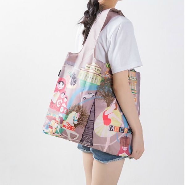

women shoulder bag pouch fashion shopping bags waterproof for travel beach custom reusable handbag foldable grocery organizer