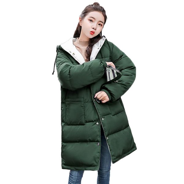 

winter snow cotton padded parka jacket women long double-sided wear hooded down cotton jacket thick warm female basic coats 949, Tan;black