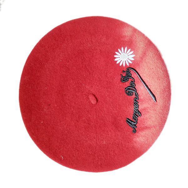 

winter new handmade embroidered red beret japanese style sweet elegant fashion wool warm hat womens boinas berets french hat, Blue;gray