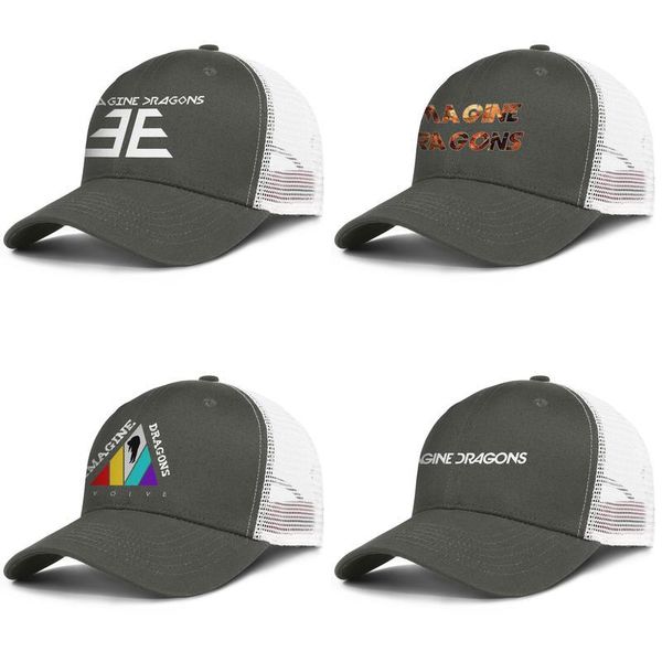 

imagine dragons pixel art logo army-green mens and women trucker cap ball design designer plain mesh hats logos radioactive evolve cover, Blue;gray