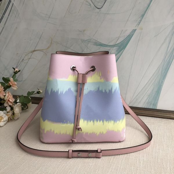 

tie dye latest drawstring for women leather fashion shoulder bag classic tote for lady handbags presbyopic shopping bag purse bucket bag