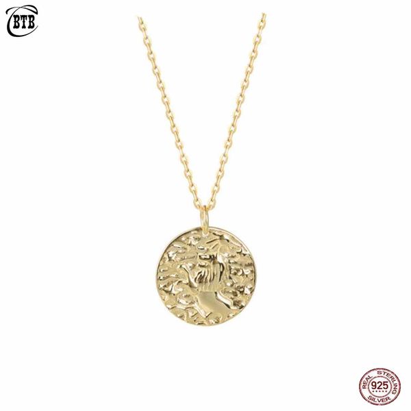 

new 925 sterling silver embossed dreamy baroque constellation pendant necklace women gold color clavicle chain fashion jewelry