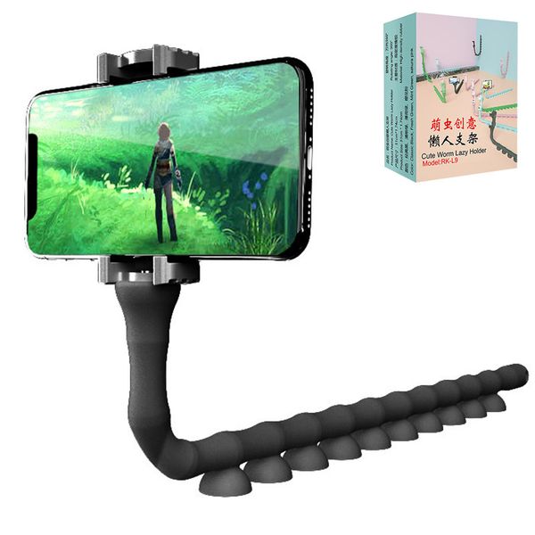 

Multifunctional Worm Phone Holders Long Arm Lazy Phone Stands With Silicone Suction Cup Mount Holder Brackets Mobile Phone Support Grip Gift