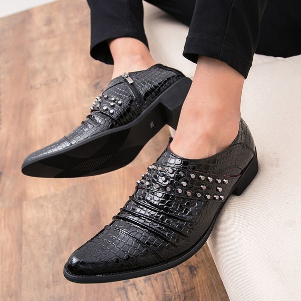 

men shoes casual leather slip on espadrilles flat loafers fashion spring vintage wedding club party oxford shoes moccasins o5, Black