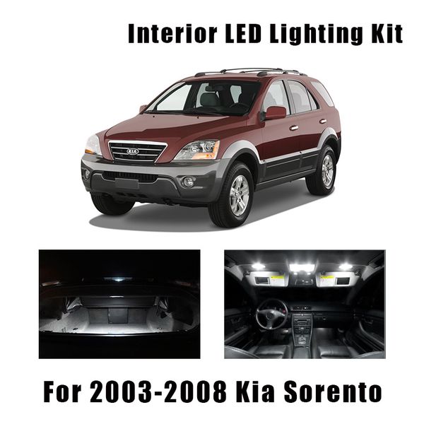 

14 bulbs white led car door light interior kit fit for 2003-2006 2007 2008 kia sorento map dome trunk cargo license lamp canbus