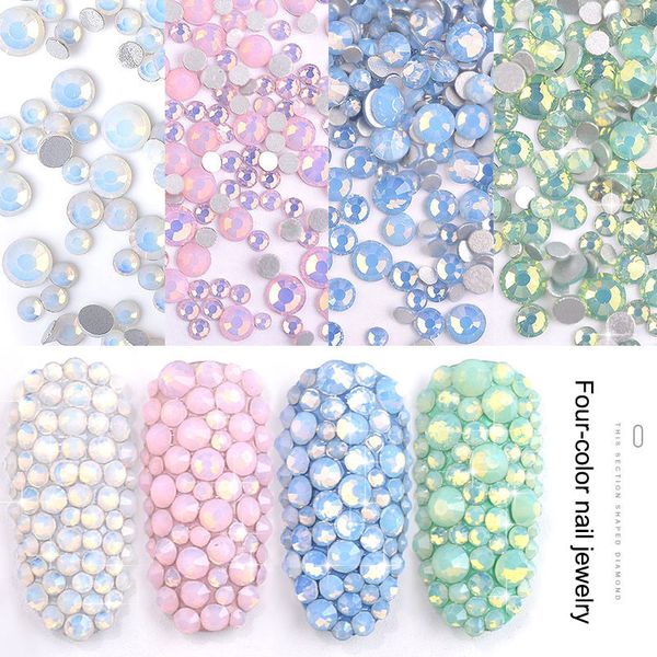 

nail art decoration flat back rhinestone glass beads 3d tips decor diy nail art tools sswell, Silver;gold