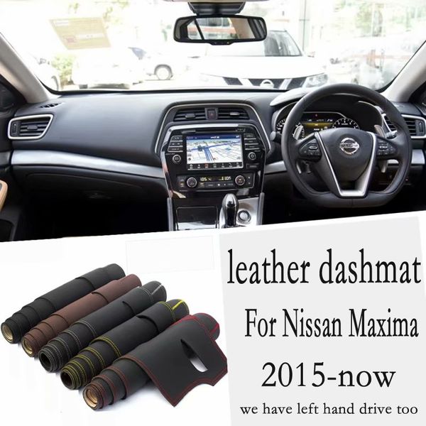 For Maxima 2015 2016 2017 2018 2019 2020 Leather Dashmat Dashboard Cover Pad Dash Mat Carpet Car Styling Accessories Rhd Car Decoration Interior Car