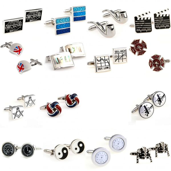 

circuit board tobacco pipe bow low sell high masonic gears clock tai chi cufflink cuff link 1 pair big promotion, Silver;golden