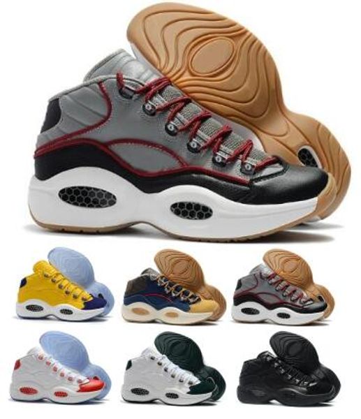 

вопрос mid air mens баскетбол обувь кроссовки спорт серый 2020 новое прибытие аллен айверсон человек elite ответ дизайнер luxury chaussure о