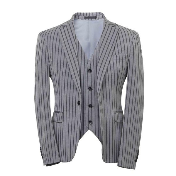 

men's suits & blazers striped suit casual jacket classic top, White;black