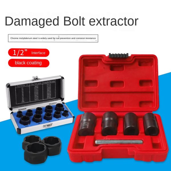 

5pc/10pc damaged bolt nut screw remover extractor removal set nut removal socket tool threading hand tools kit with box sale