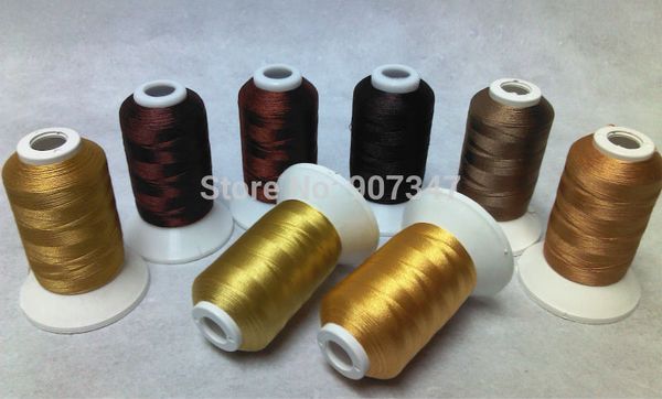 

yarn simthread brown colors polyester embroidery machine thread 550 yards/spool, Black;white