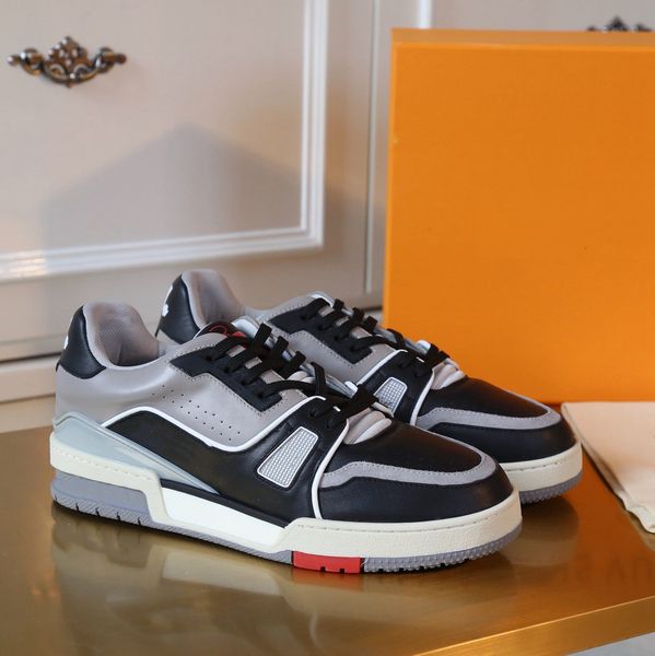 

2019 new black leather fashion men's designer trainer casual shoes men's knit briefs casual shoes