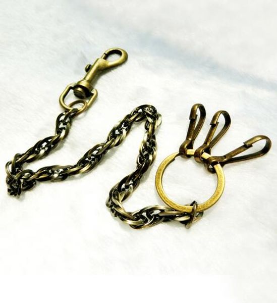 

44cm bronze old wind metal single layer pants chain tide men and women casual personality waist chain wallet anti-theft ornament, Slivery;golden