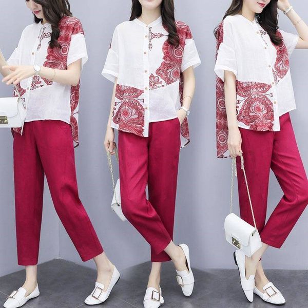 

large size two piece set and pants summer outfits for women ensemble femme deux pieces casual women's tracksuits clothes, White