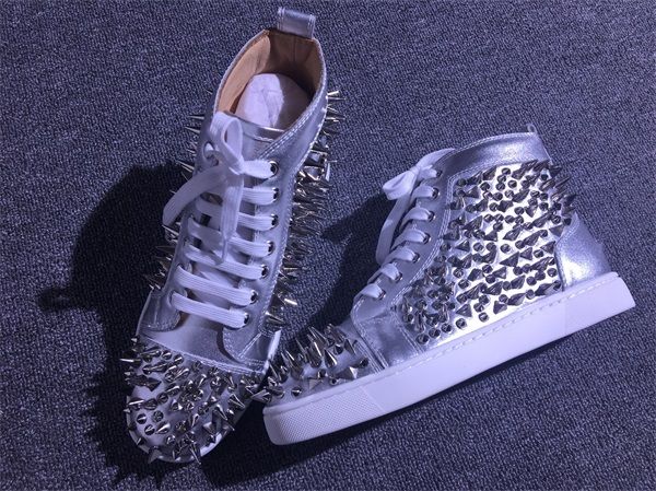 

luxury designer pik pik spikes sneaker flat,red bottom shoes luxury designer high men rivets leisure flats with box eu35-46 t07, Black