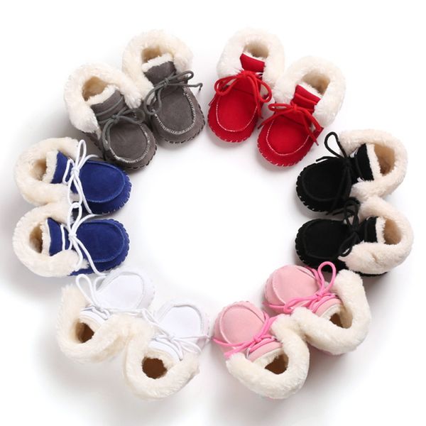 

winter baby boys girls shoes winter infants warm shoes faux fur girls baby booties leather boy boots, Black;grey