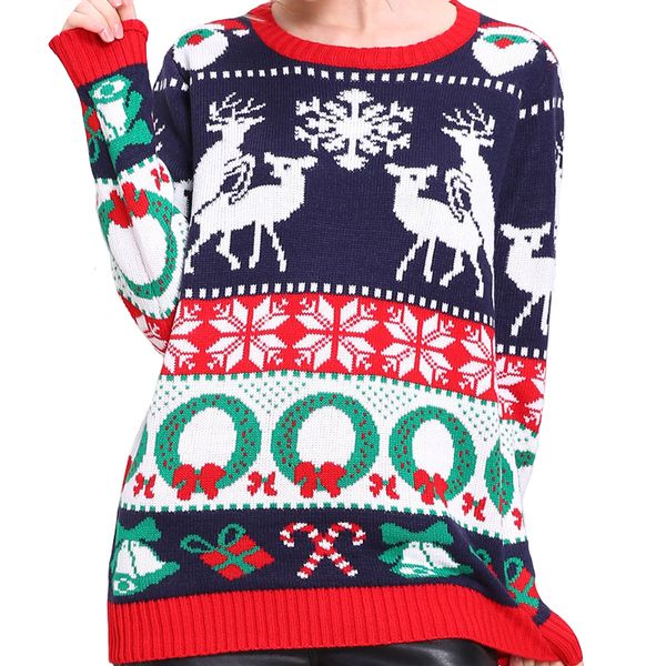 

knitted tacky humping reindeer ugly christmas sweater for women funny female christmas party knit pullover ugly xmas jumper, White;black