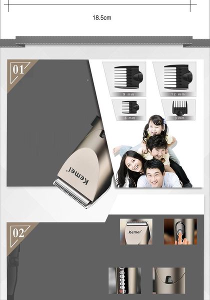 

keme 1627 cordless waterproof hair trimmer 10 mens hair clippers cutting machine haircut sweet07 hvtzr