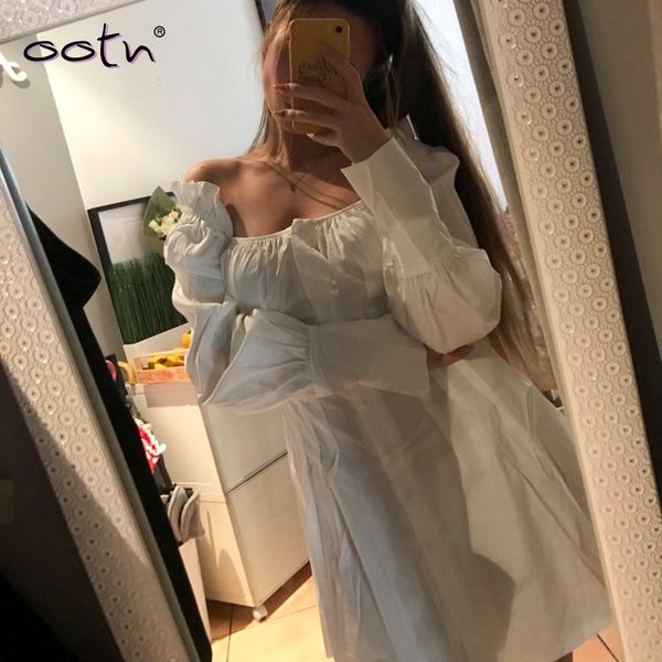 

casual long sleeve dress female square neck white mini dress women short tunic shirt dresses ruffle fall vestidos plus size, Black;gray