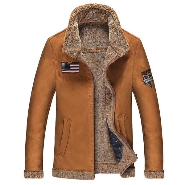 

mens designer fluff wind fur one cotton coat thick tide large size, Black;brown