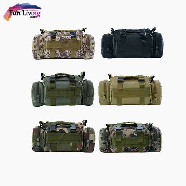 

men's outdoor sports bag tactical waist bag waterproof nylon camping hiking backpack pouch hand 6 colors