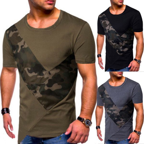 

2019 новый стиль мода горячие мужские slim fit o шеи с коротким рукавом лоскутные футболки повседневная футболка топы, White;black