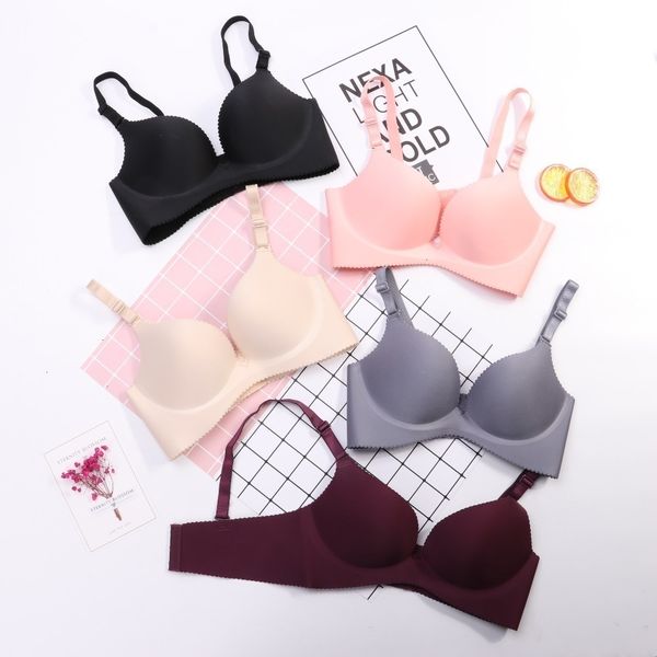 

bralette bras femme lingeries deep u cup bras for women push up lingerie seamless bra backless intimates female underwear, Red;black