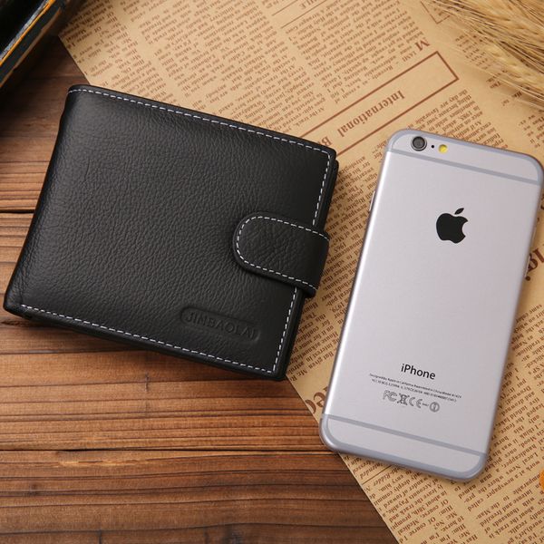 

wallet men cowhide leather coin bag hasp male money purses card holder wallet black brown men's, Red;black