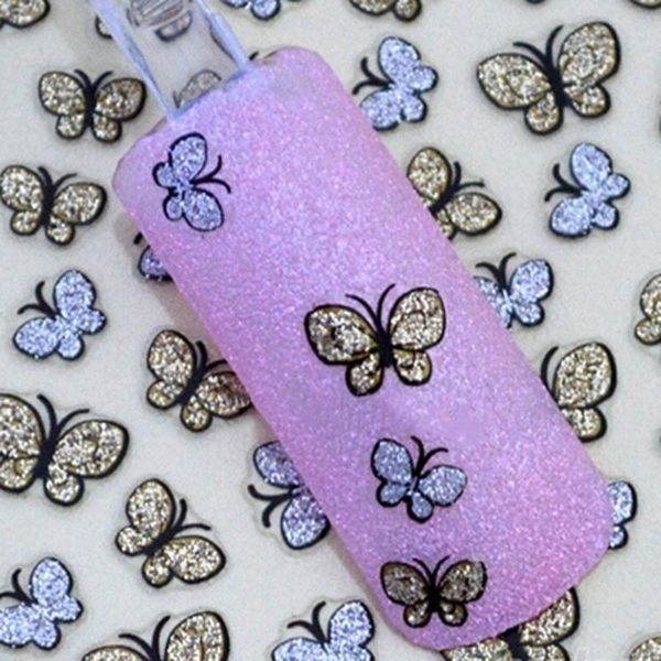 

summer colorful slide designs nail art sticker watermark diy butterfly colorful tips nail decals manicure tools, Black