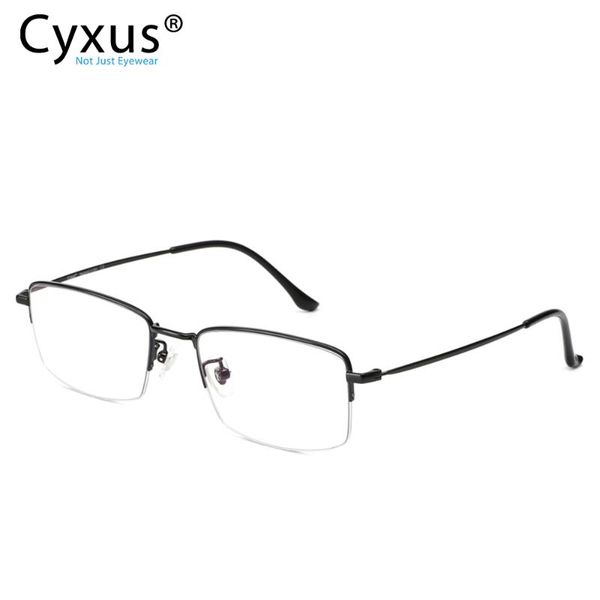 

cyxus blue light blocking glasses for eye strain relief half frame transparent lens rectangle computer eyewear 8732, White;black
