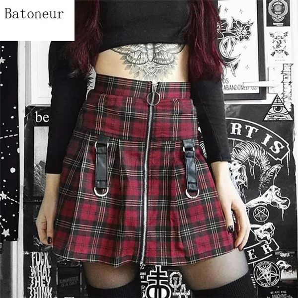 

mini women high waist buckle strap skirt zip lattice fashion short a-line skirt new casual, Black