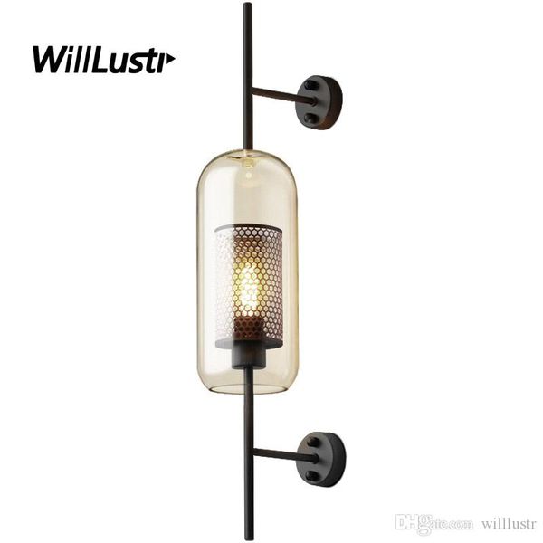 

iron net wall sconce glass lamp globe cylinder shade dinning room bedroom restaurant l industrial affordable luxury light
